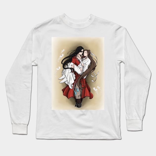 Heaven Offical's Blessing Fanart (Hua Cheng and Xie Lian) Long Sleeve T-Shirt by smileycat55555